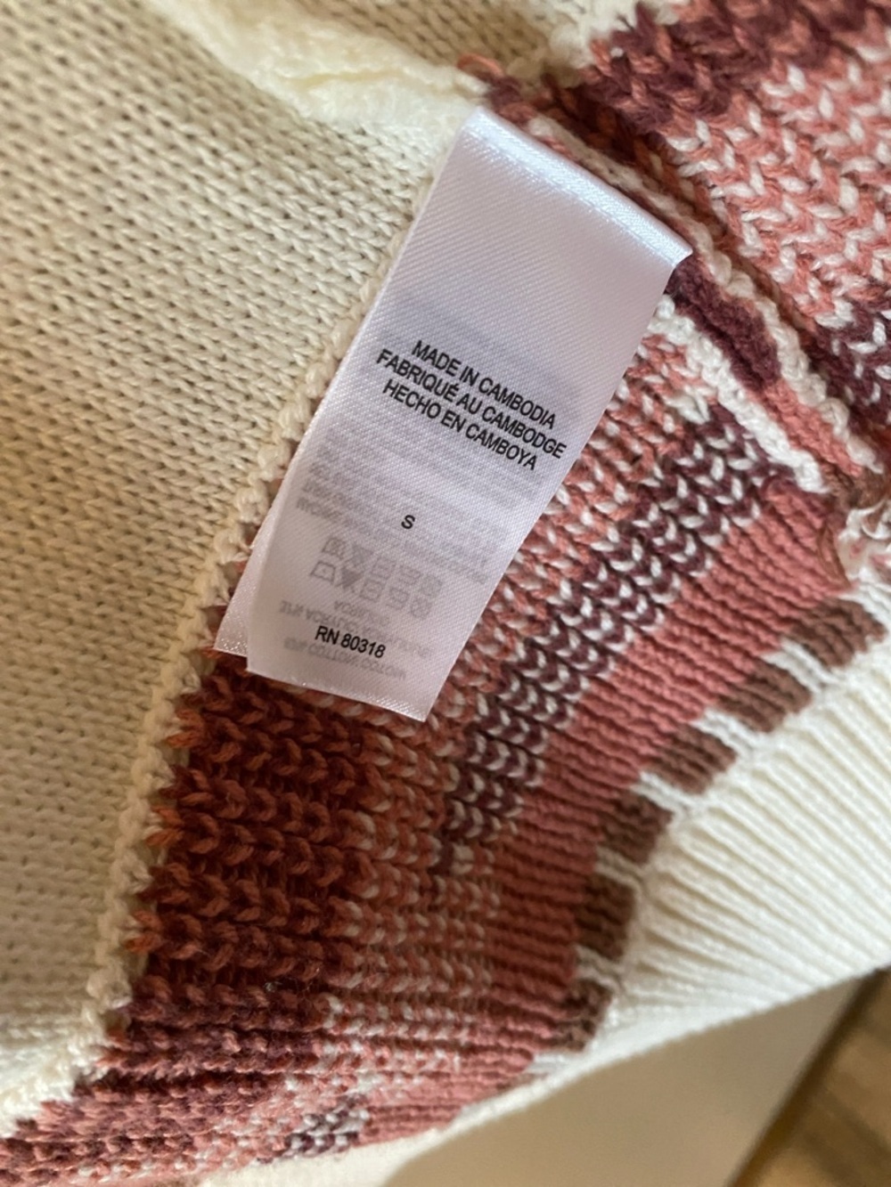 Lucky Brand Cream Cardigan with Brown & Rust Aztec Pattern 🆕 - Picture 5 of 11